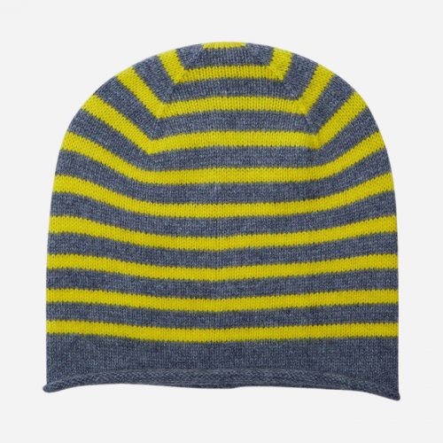 Breton Cashmere Beanie Grey/Yellow