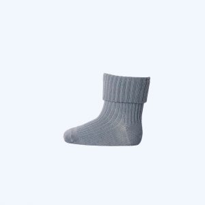 Merino Wool Rib Ankle Socks Stormy Sea