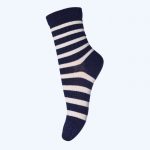 Elis Merino Wool Ankle Socks Deep Navy Stripe