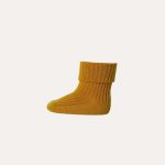 Merino Wool Rib Ankle Socks Golden Spice