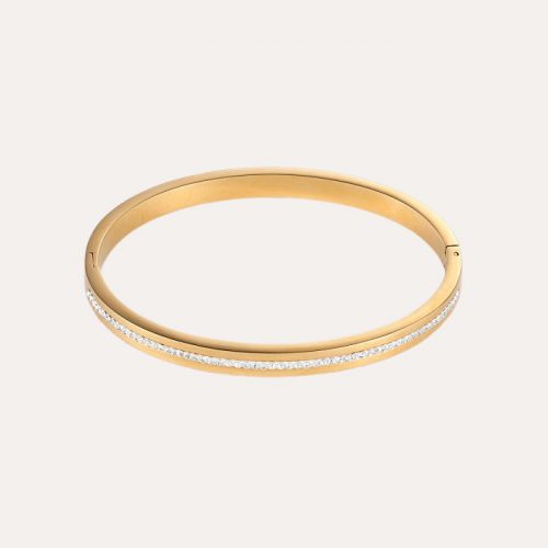 Crystal Strip Bangle Gold Crystal
