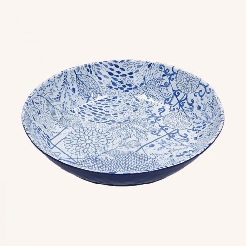 Blue Melamine Spaghetti Bowl