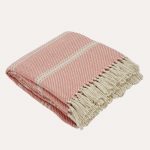 Oxford Stripe Throw Coral