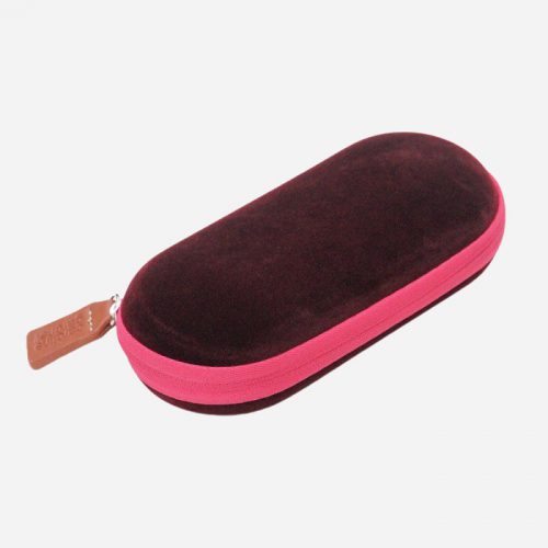 Burgundy Velvet Hard Glasses Case