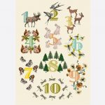 Woodland Numbers A3 Print