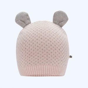 Acacia Knitted Hat With Ears Pink
