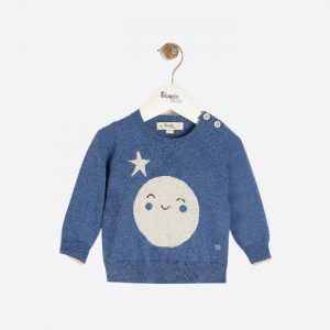 Moonlight Moon Intarsia Sweater Blue
