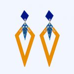 Arrowheads Navy, Mandarin and Blue Glitter