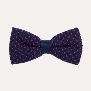 Cotton Bow Tie Navy & Red