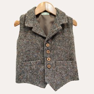 Waistcoat Olive/Herringbone Tweed