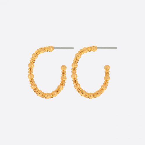 Bubble Mini Dot Hoop Earrings Gold