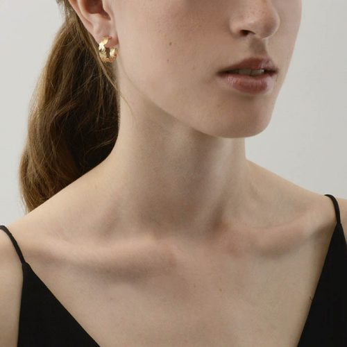 Amelia Open Hoop Earrings Gold - Image 2