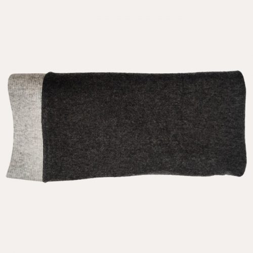 Hepburn Cashmere Poncho Charcoal/Light Grey - Image 4