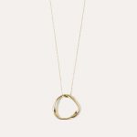 Organic Open Circle Long Necklace Gold
