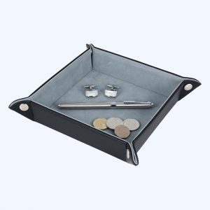 Accessory Valet Tray Black Leatherette
