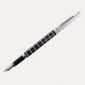 David Aster Black & Chrome Checker Fountain Pen