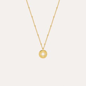 Starburst Disc Necklace Gold