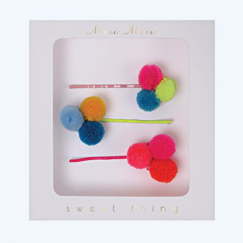 Pom Pom Hair Slides Set