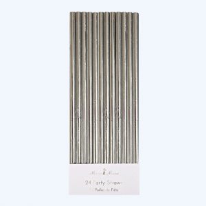 Silver Paper Straws Pack