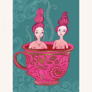 Ladies in a Tea Cup Card