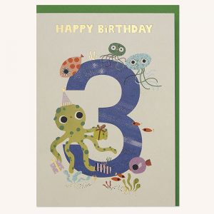 Under The Sea Age 3 Birthday Card