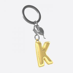 Gold Alphabet Keyring K