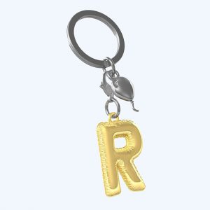 Gold Alphabet Keyring R