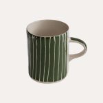 Handmade Demi Mug Moss Green Sgraffito