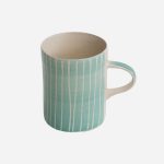 Handmade Demi Mug Mint Sgraffito