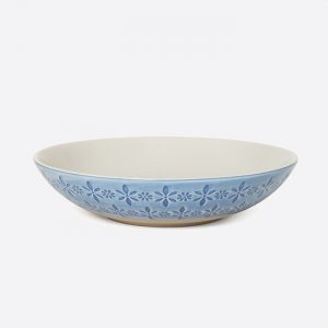 Supper Bowl Blue Embossed