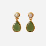 Pearl & Olive Teardrop Earrings