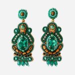Ornate Green Drop Earrings