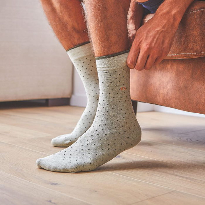 Square Cotton Socks Olive Green - Image 4