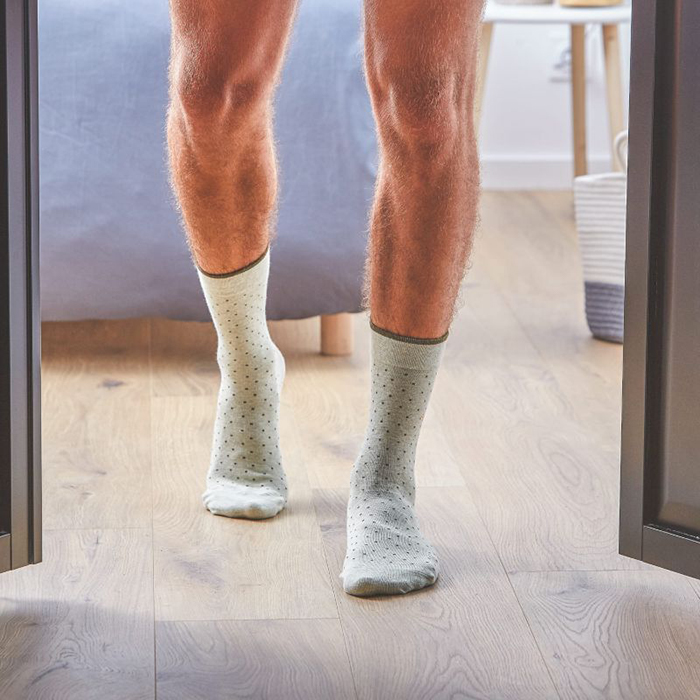 Square Cotton Socks Olive Green - Image 2