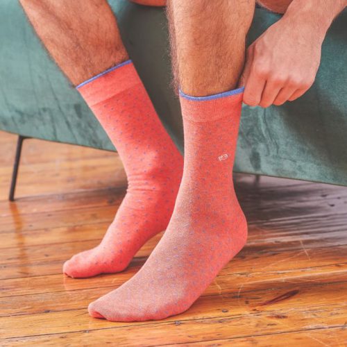 Square Cotton Socks Coral - Image 2
