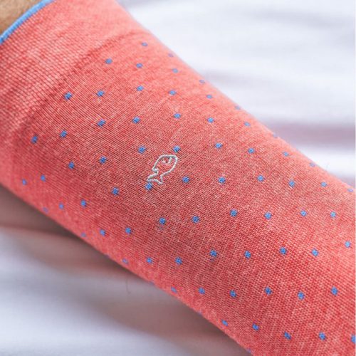 Square Cotton Socks Coral - Image 4