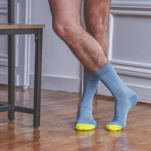 Stripe Cotton Socks Blue Jean - Image 3
