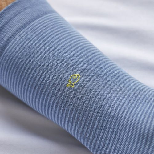 Stripe Cotton Socks Blue Jean - Image 2