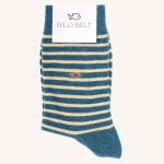 Stripe Cotton Socks Peacock and Sand