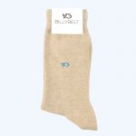Plain Cotton Socks Mottled Beige