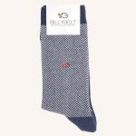 Herringbone Cotton Socks Navy