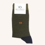 Stripe Cotton Socks Khaki