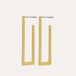 Theia Open Square Earrings Gold