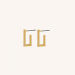 Theia Small Open Square Earrings Gold