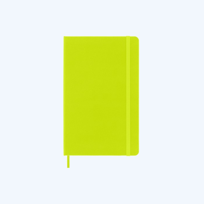 Large Ruled Notebook Lemon Green Hard Cover - The Silver Pear