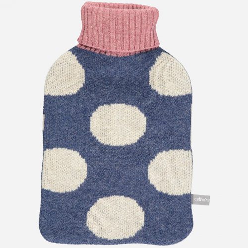 Lambswool Big Spots Hot Water Bottle Denim