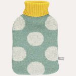 Lambswool Big Spots Hot Water Bottle Soft Green