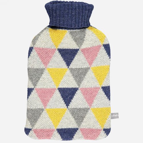 Lambswool Triangles Hot Water Bottle Multicolour