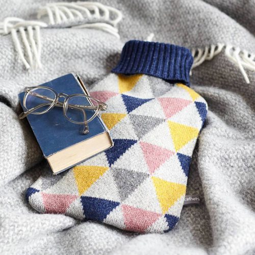 Lambswool Triangles Hot Water Bottle Multicolour - Image 2