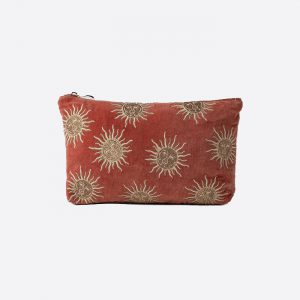 Sun Goddess Velvet Everyday Pouch Rust